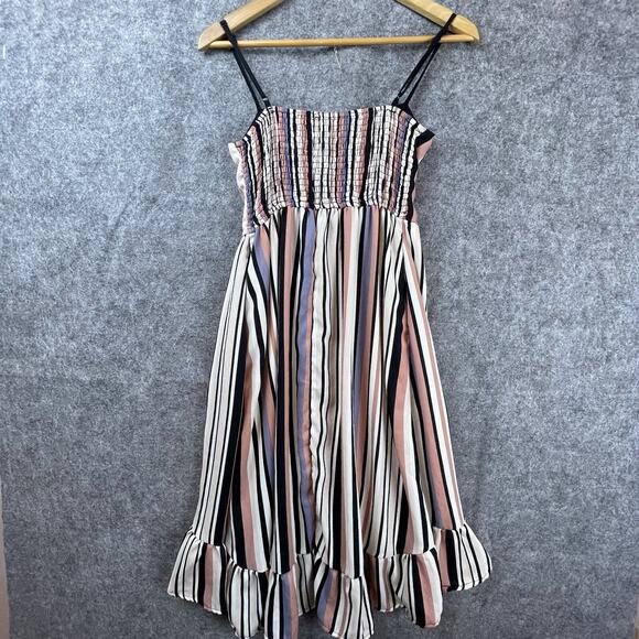 Band of Gypsies Corset Dress Small Pink Black Button Front Ruffle Coquette - Picture 2 of 8